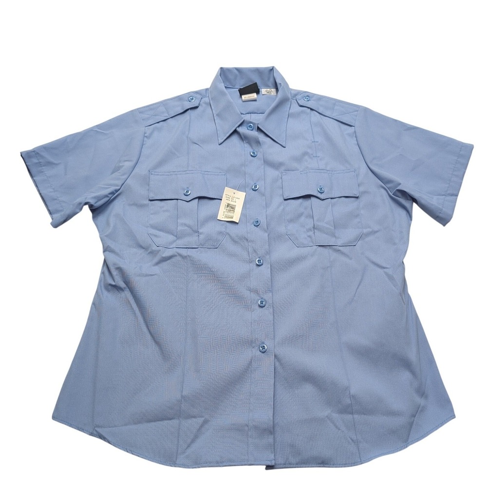 NWT The Force New Dimension Uniform Shirt Womens L Light Blue Short Sleevet